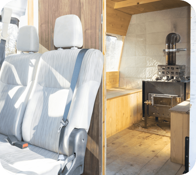 サウナカー内の写真